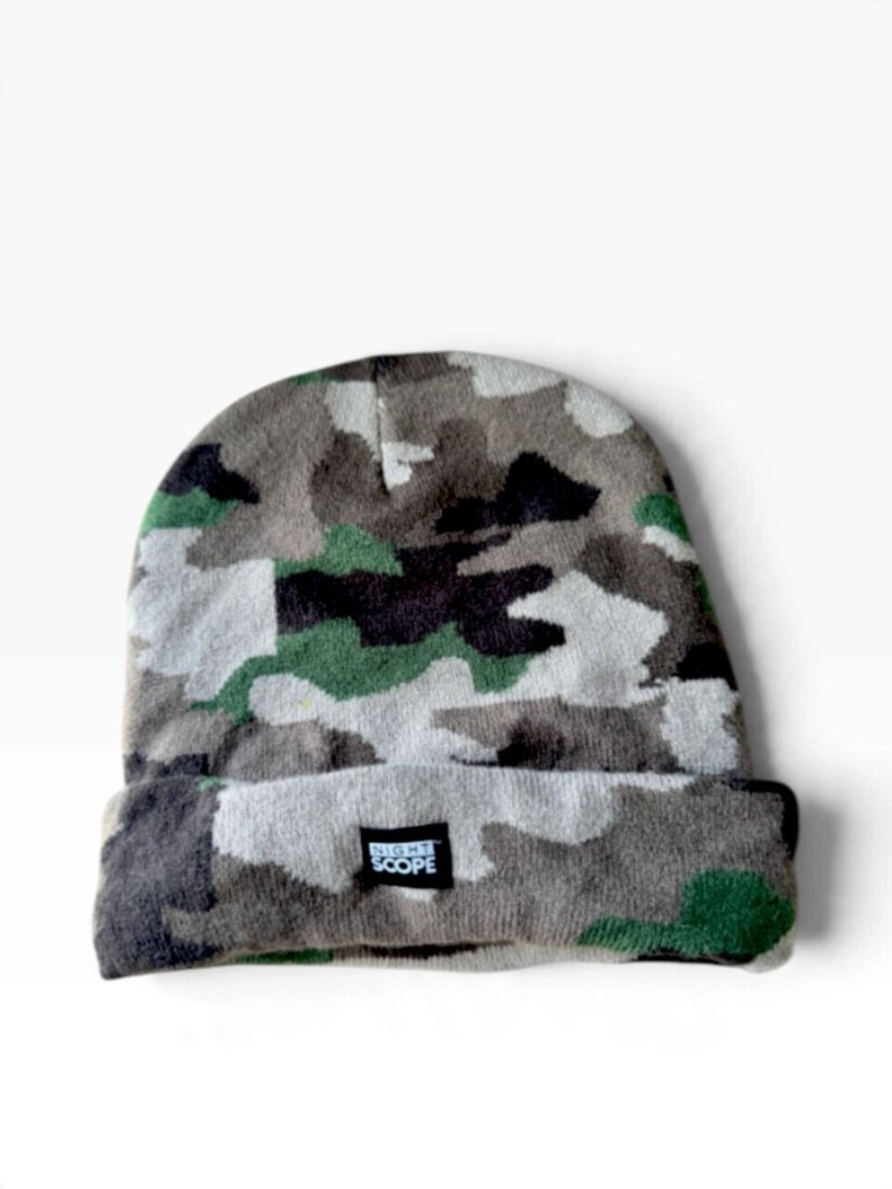 Night Scope Camo Beanie Knit Hat (LED Light Module Missing), Camouflage Winter